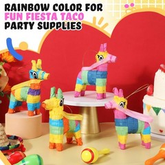 12 Pcs Mini Donkey Pinatas Rainbow Cinco De Mayo Fiesta Party Decorations
