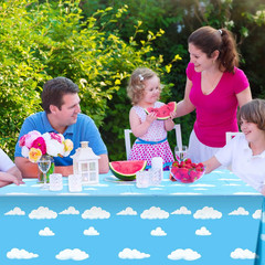 Tatuo 8 Pieces Blue Sky White Clouds Birthday Party Supplies Cartoon Story Table