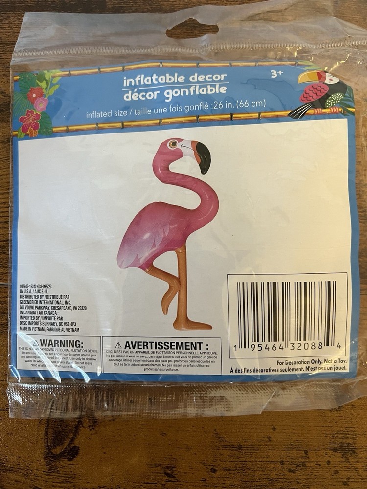 INFLATABLE FLAMINGO Luau Party Decor Table Decoration, Beach, Summer time