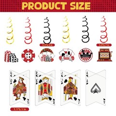 Casino Poker Party Decorations Set, Banner, Tablecloth, Centerpieces and Hang…