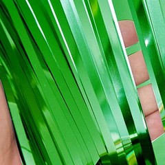 GOER 6.4 ft x 9.8 ft Metallic Tinsel Foil Fringe Curtains,Pack of 2 Streamer