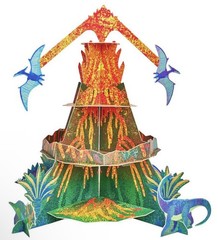 Epic Dinosaur Party Cupcake Stand Volcano With Spinning Pterodactyl Top Jurassic