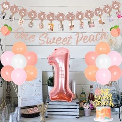One Sweet Peach Birthday Decorations, 1st Peach Birthday Decorations Peach Pi…