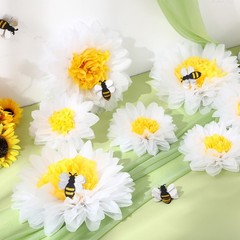 14 Pcs Sunflower Daisy Tissue Paper Pom Poms Flower Bee Cutout Decorations Ye…