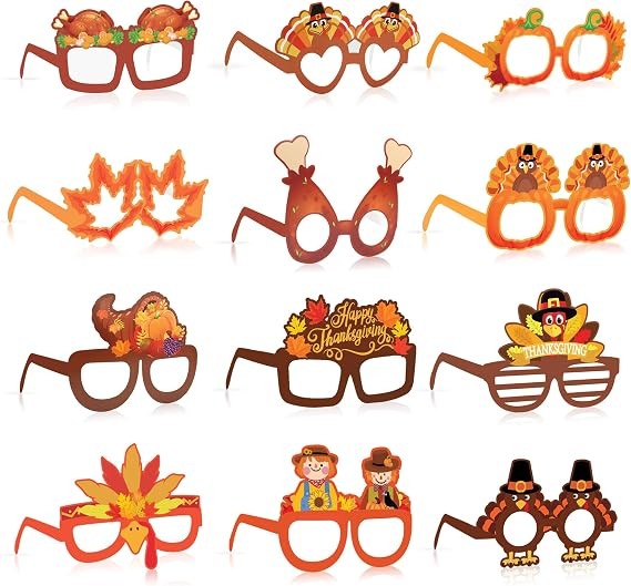 Fall Thanksgiving Party favors, 24 Pack Turkey Thanksgivings Glasses Photo Pr…