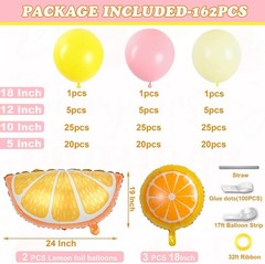 162pcs Lemon Balloon Arch Garland Kit Pastel Yellow Pink Summer Party Decoration