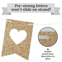 Pre-strung Welcome Home Banner – No DIY 72 inches x 7 x 5 inches, Gold