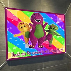 Barney Purple Dinosaur Vinyl Indoor/Outdoor Banner Sign Poster 30″x24″, 2.5 x2′