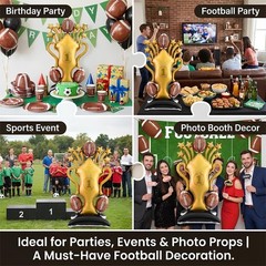 Football Party Decorations, 59 Inch Standing Football Champion Trophy Balloon…