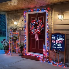 Versatile 250 LED Red White & Blue Lights – 91.5ft Connectable Costume Decor
