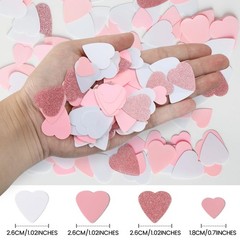 60g Rose Gold Pink White Heart Shaped Paper Table Scatter Confetti for Wedding