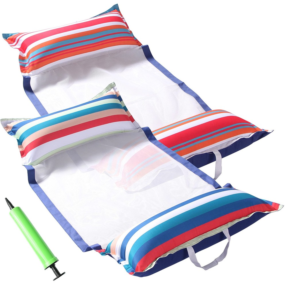 Best FindUWill Fabric Pool Hammock Floats 2 Pack, XL, Inflatable Water Hammocks