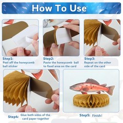 12PCS Fishing Birthday Party Decorations Gone Fishing Honeycomb Table Centerp…