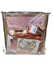 50th Birthday Party Decoration Set Glitter Pink Gold Rose Gold White