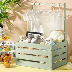 Wooden Baby Shower Crate Closet Wood Hamper New Baby Gift Basket with Handle …