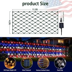 Waterproof 240 LED Net Lights – Red White Blue & Warm White for Every Occasion
