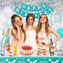 Teal Birthday Decorations for Women Girls, Turquoise Birtihday Decorations