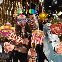 Carnival Photo Booth Props 30PCS Carnival Decorations Circus Theme Party Deco