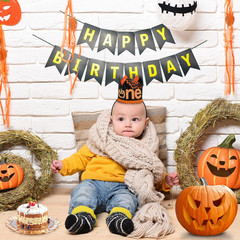 Halloween First Birthday Crown Decorations – Photo Booth Props for Kids