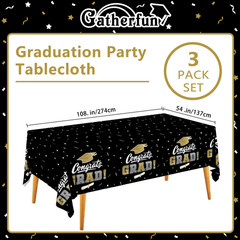 Graduation Decorations, Gongrats Grad Tablecover for Graduation Party Supplies,