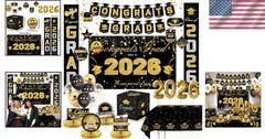 Graduation Decorations 2026 Party Supplies Banner Balloons Tablecloths