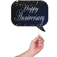 Anniversary Photo Booth Props – 41-pc Photobooth Kit with 8 x 10-Inch Sign, 6…