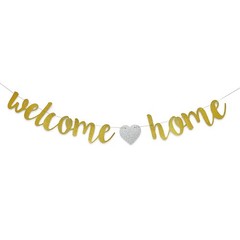 Welcome Home Banner Welcome Back Party Decorations Gold Glitter Home Party Sign