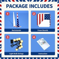 4th of July Decorations, 250th Anniversary Decor, 3FT Marquee Letters with 8…