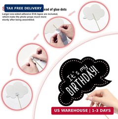 Birthday Photo Booth Props Kit – Happy Birthday Party Favors Supplies Bday Party