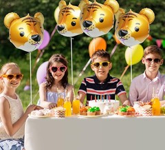 Cute 4D Woodland Jungle Tiger Head Balloons Wildlife Wild Zoo Safari Animal P…