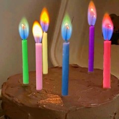 Colorflame Multicolor Birthday Cake Candles Happy 12pcs, Colorful