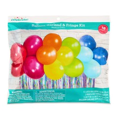 Rainbow Balloon Garland and Fringe Kit, 18 Pieces,