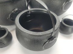 Halloween 6-in-1 Large Black Plastic Witches Cauldron for Party Decor