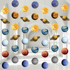 8 Pieces Space Hanging Decorations Solar System Planets Paper Garlands Outer …