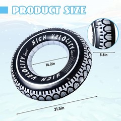 4 Pack Inflatable Tire Pool Float for Adults Inflatable 36″ Giant Tire Tubes …