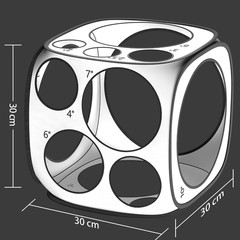 13 Sizes Balloon Sizer Cube Box , Collapsible Balloon Measurement Tool