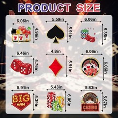 Eye-Catching Casino Theme Swirls – 12 Double-Sided Hanging Ornaments