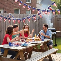 58Ft USA Flag Pennant Banner Patriotic Decorations 4th of July Independence Day