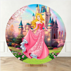 Round Backdrop Cover Castle Princess Photography Birthday Party Photo Background