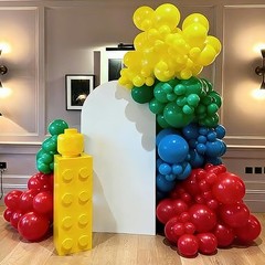 Red Blue Green Yellow Balloons, 136pcs Colorful Latex Balloons with Different…