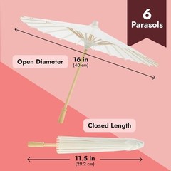 Pack Parasol Paper Umbrellas for Decorations for Kids, 16 in – Juvale 6