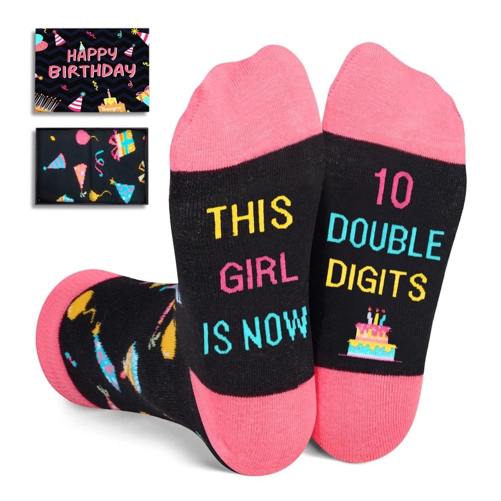 10th Birthday Gift Socks For 10 Year Old Girls Boys Tween Present Idea Fun