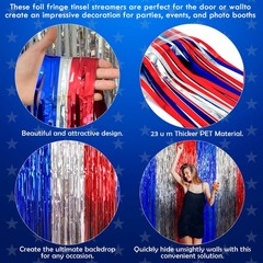 OHOME 4th of July Decorations – American 3.2ft x 6.56ft, Red white and blue