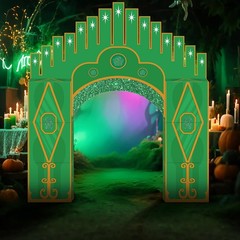 Bucherry 7 Pcs Emerald Cardboard Castle Green Wizard Playhouse Large Wizard P…