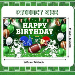 Football Happy Birthday Backdrop Banner Football Party Decorations Bowl Game Spo