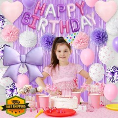 Adorely Pink Purple Birthday Decor