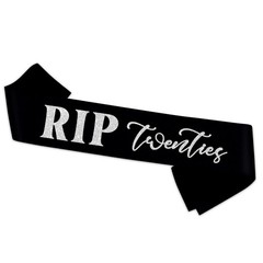 RIP Twenties Sash – Sliver Foil Black Sash – RIP to My 20s Birthday Sash for …