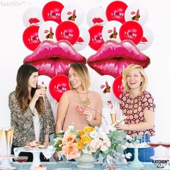 , Big Red Lips Balloons – 30 Inch, Pack of 34 | Lipstick Balloons for Galenti…