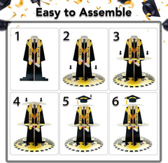 Graduation Cupcake Stand for 25, Class of 2026, 3-Tier Black and Gold Display