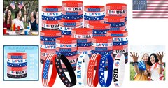 Comfortable 144PCS Patriotic Bracelets: Perfect for Memorial Day Celebrations